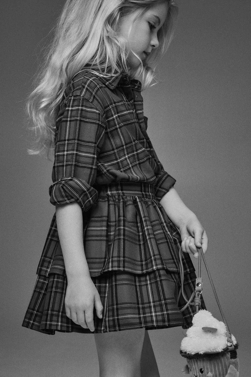 H&M Tiered twill skirt